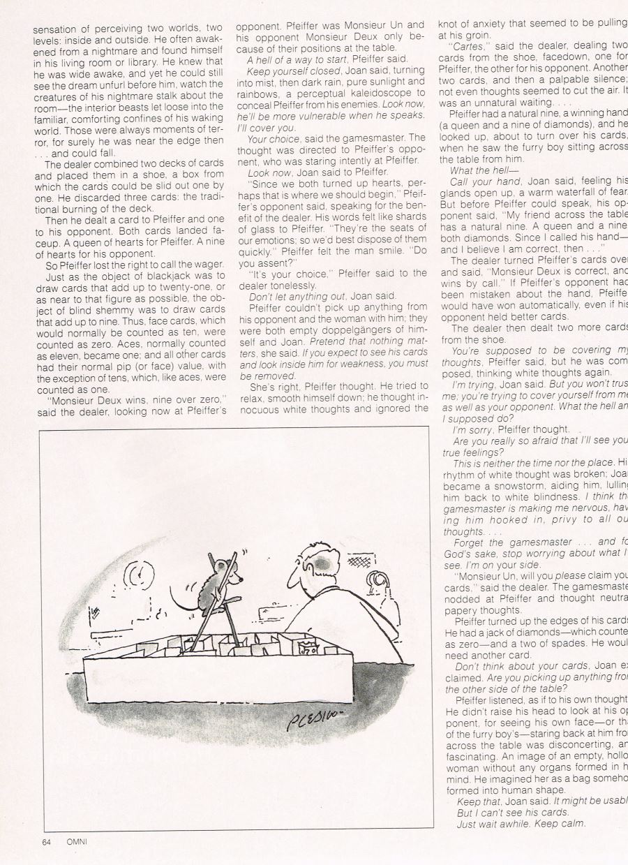 William Flew Omni Magazine Jack Dann Blind Shemmy page 6